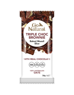 Go Natural Baked Muesli Slice Triple Choc Brownie 70g x 12